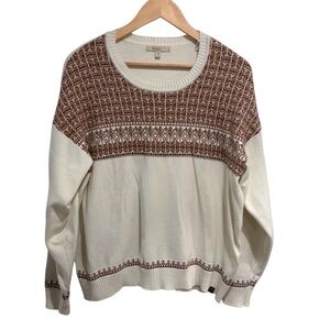 2/$40 Weekender Cozy Nordic-Pattern Soft Cream Crewneck Sweater